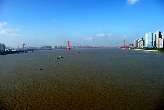 远眺“武汉鹦鹉洲大桥”