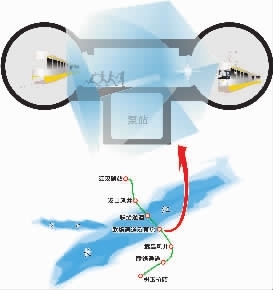 2号线长江段逃生通道位置示意图。制图:方磊